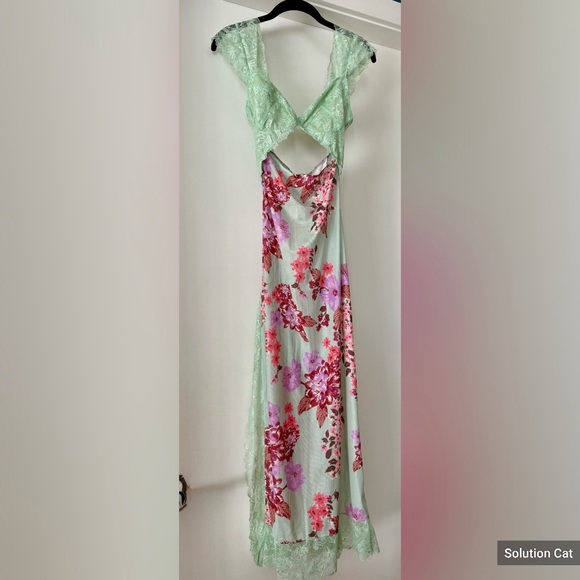 x Intimately FP Suddenly Fine Maxi Slip Dress In Sage Combo - XS - Picture 4 of 6